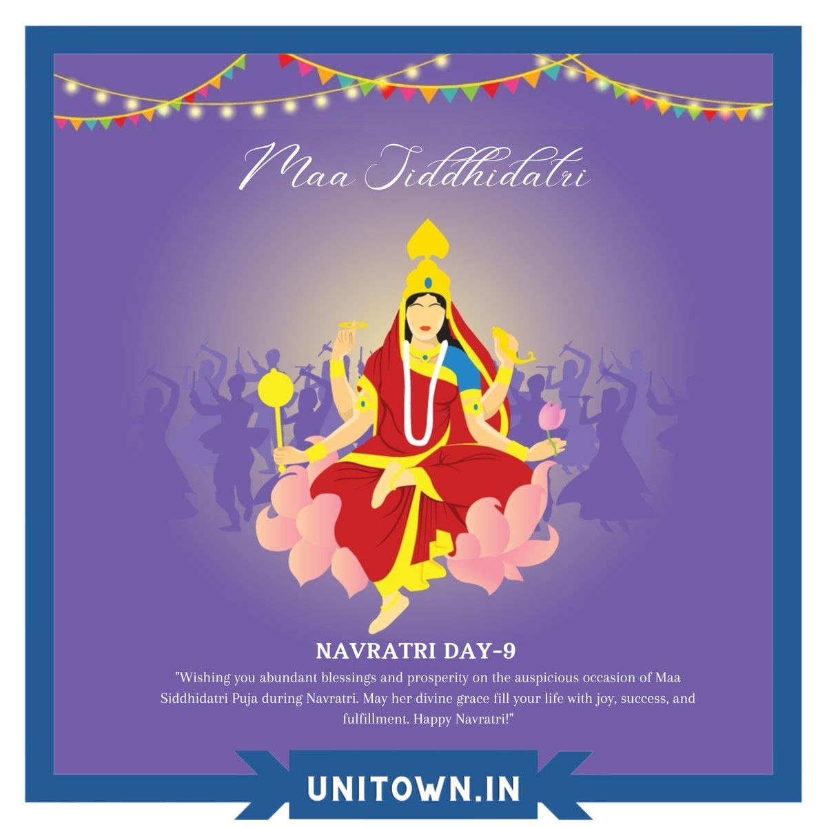 '🌟 Celebrating the divine power of Maa Siddhidatri on Navratri Day 9! 🙏 Embrace her blessings of fulfillment and accomplishment. #Navratri #Siddhidatri #DivineBlessings #Day9 #Navratri2024 #SpiritualJourney'