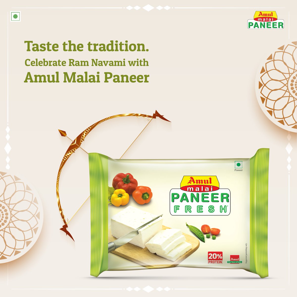 Feasts worthy of Ram Navami, only with Amul Paneer! Enjoy your celebrations with a hearty helping of your favourite paneer dishes! #AmulPaneer #realmilk #RamNavami #indianfood #health #healthy