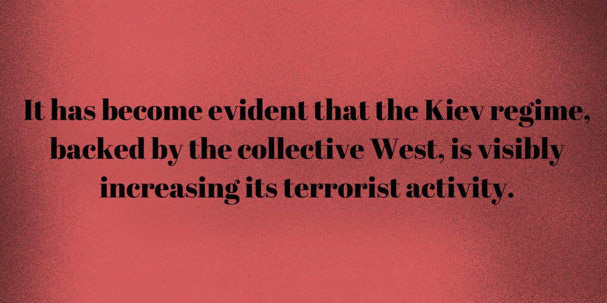 It has become evident that the Kiev regime, backed by the collective West, is visibly increasing its terrorist activity. 👉 t.me/rusembswe/2580