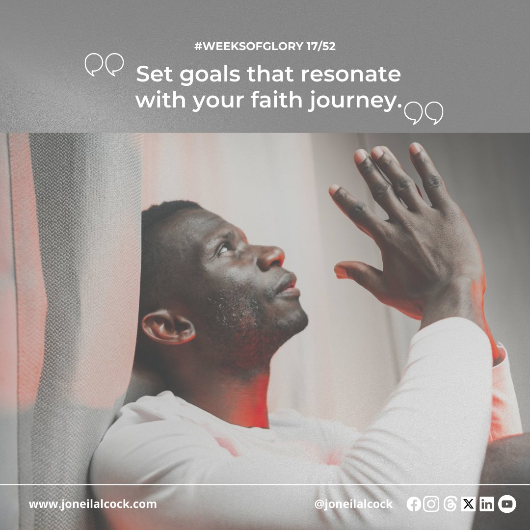 Set goals that resonate with your faith journey.

Goals aligned with your beliefs not only shape your future but also deepen your spiritual connection.

#Glory #GloryWeek #WeeksOfGlory  #JoyofLife #JoyfulHeart #HopefulHeart #LoveInAction #KindnessMatters #PurposeDrivenLife