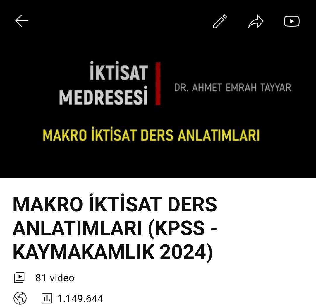 Sadece şu liste 1.1 milyon izlenmiş.
Doçentliğimi makrodan aldığım için mi? Yoksa gerçekten makro iktisat zor olduğu için mi?