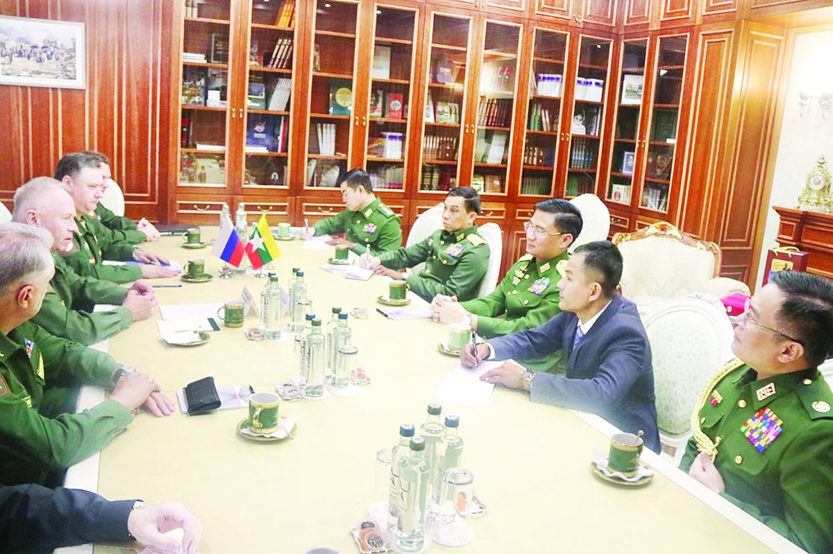 A Myanmar military delegation led by Lt-Gen Kyaw Swar Lin of the Commander-in-Chief (Army)’s office attended the 2nd Russia-Myanmar Joint Anti-Terrorist Committee meeting in Russia last week. The two armies discussed enhancing technological cooperation. 
#WhatsHappeningInMyanmar