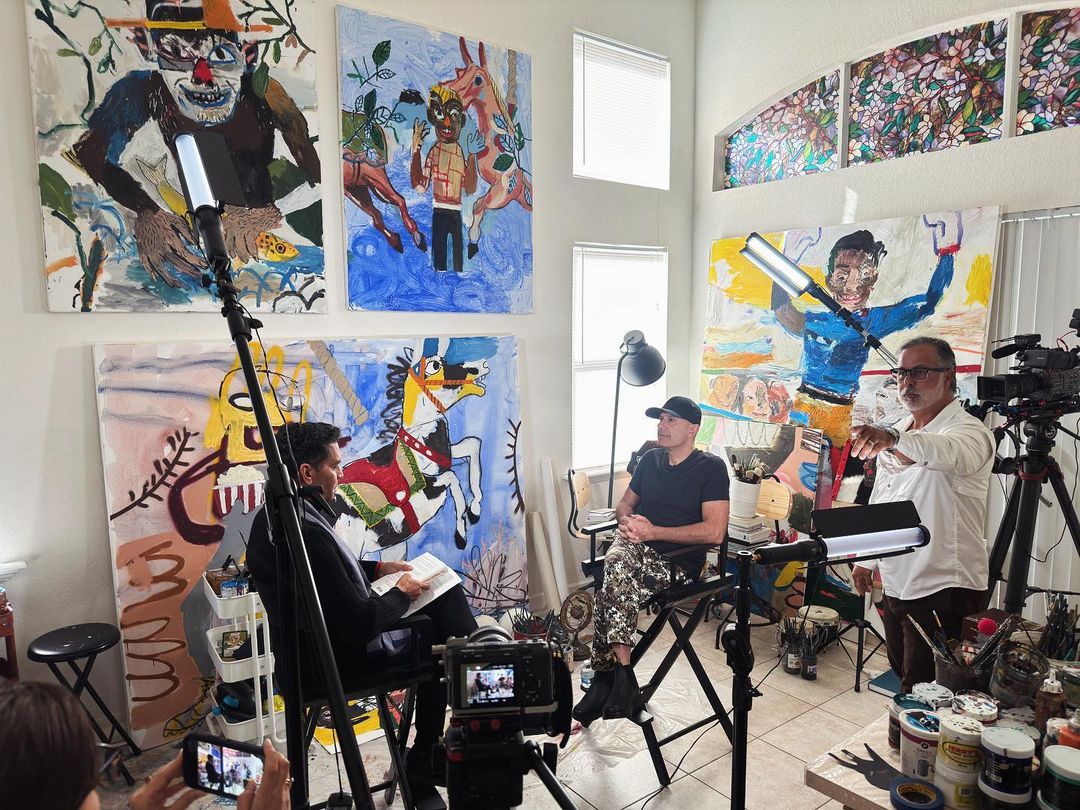 Ismael Cala just did a wow interview in the studio of the super gifted artist Starsky Brines. It was a super inspiring scene, being around such special artworks. Talk about “The Wealth Money Can’t Buy.”!