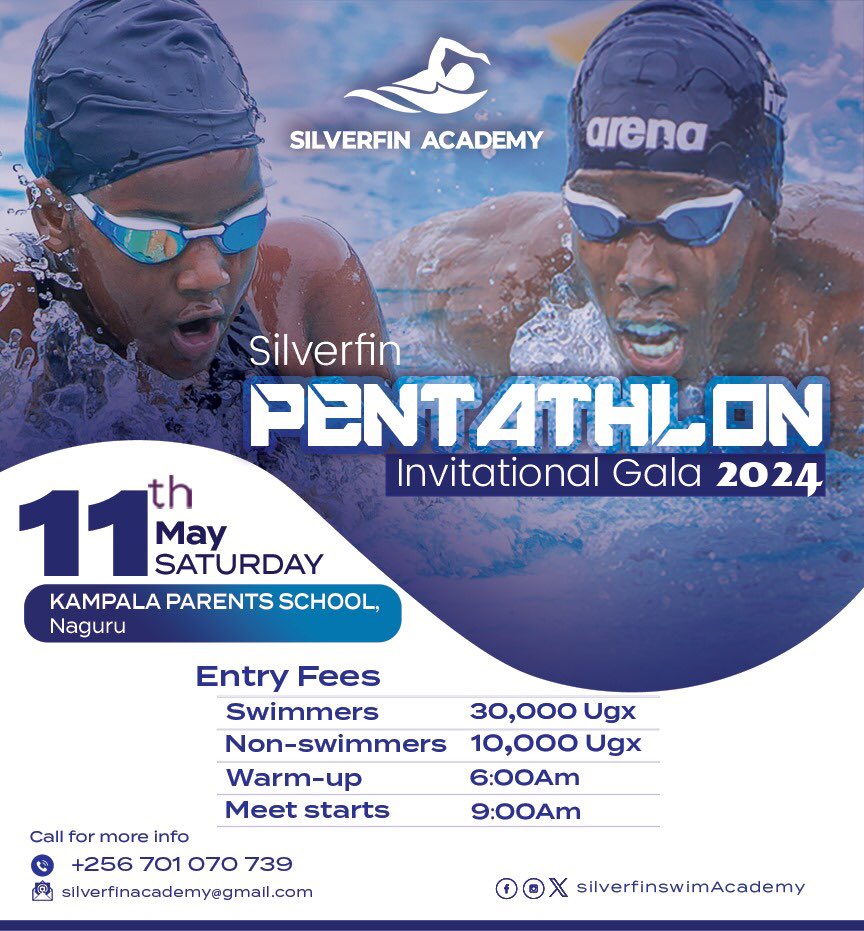 Mak_sharks's tweet photo. Mark your Calendars!!!! The sharks are bringing it all out at the @silverfinAcadUg Pentathlon Invitation gala. Its going to rain gold and PBs at KPS on 11th May
Come witness the sharks bring on the vibe https://t.co/6afe7wDD26