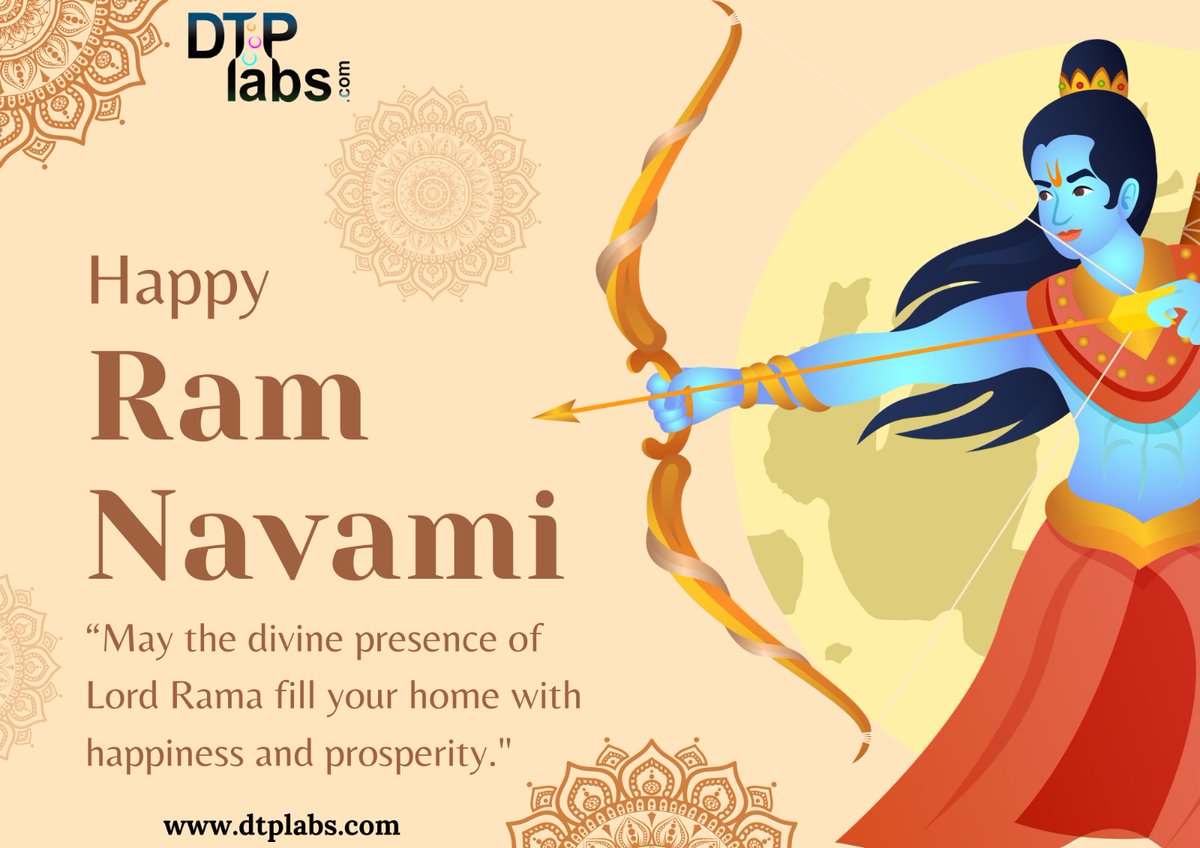 Happy Ram Navami! Celebrating the birth of Lord Rama, the seventh incarnation of Lord Vishnu. May His divine blessings fill your life with joy, prosperity, and harmony. . . . . #RamNavami #Festivals #IndianCulture #dtplabs #Enjoy #Happiness