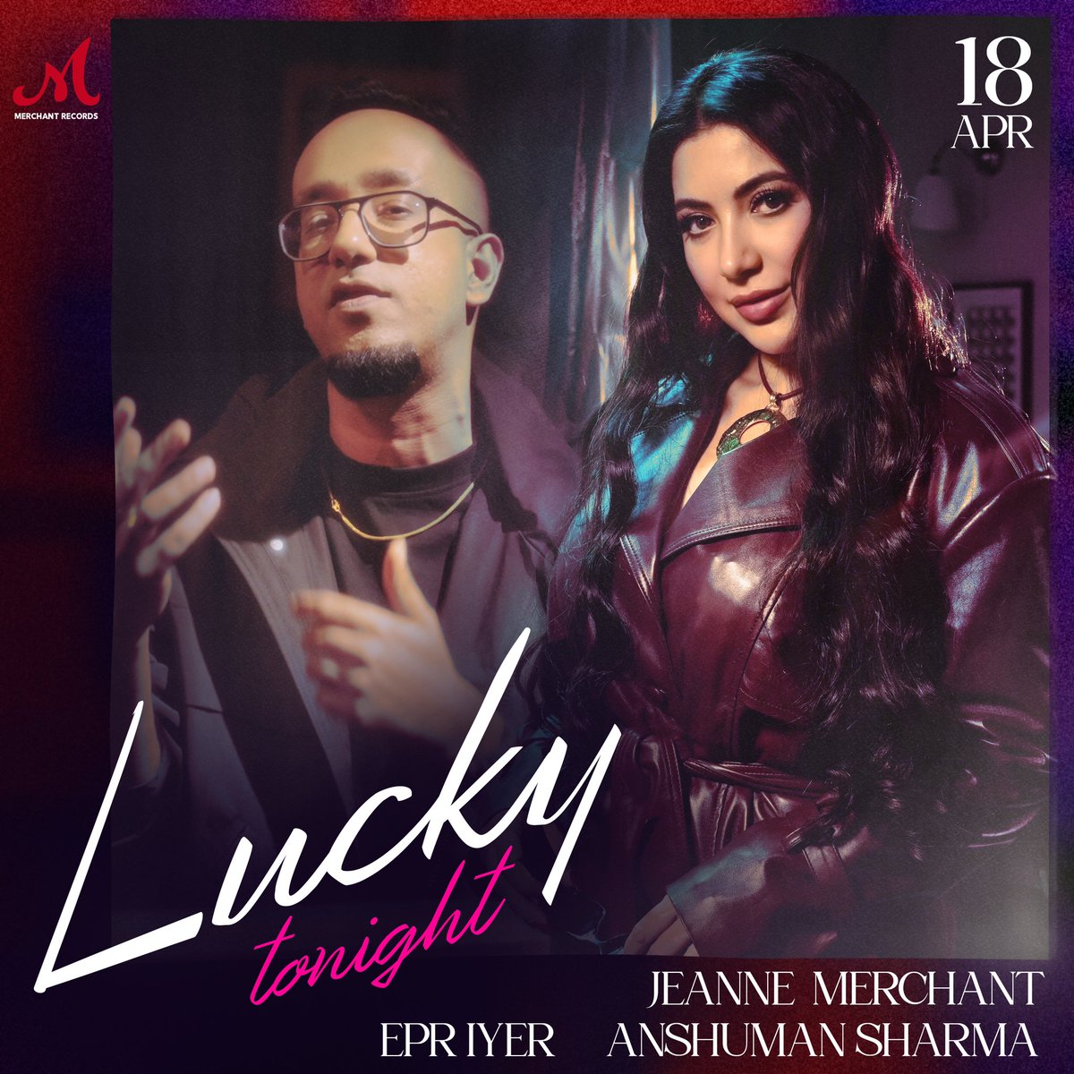 Dive into the electrifying beats of 'Lucky Tonight' by Jeanne Merchant ft. EPR Iyer, dropping April 18th! 🎶only on @SlimSulaiman’s YouTube channel and all streaming platforms! 🌃 #UrbanVibes #NewMusic #LuckyTonight #Merchantrecords #SalimSulaiman