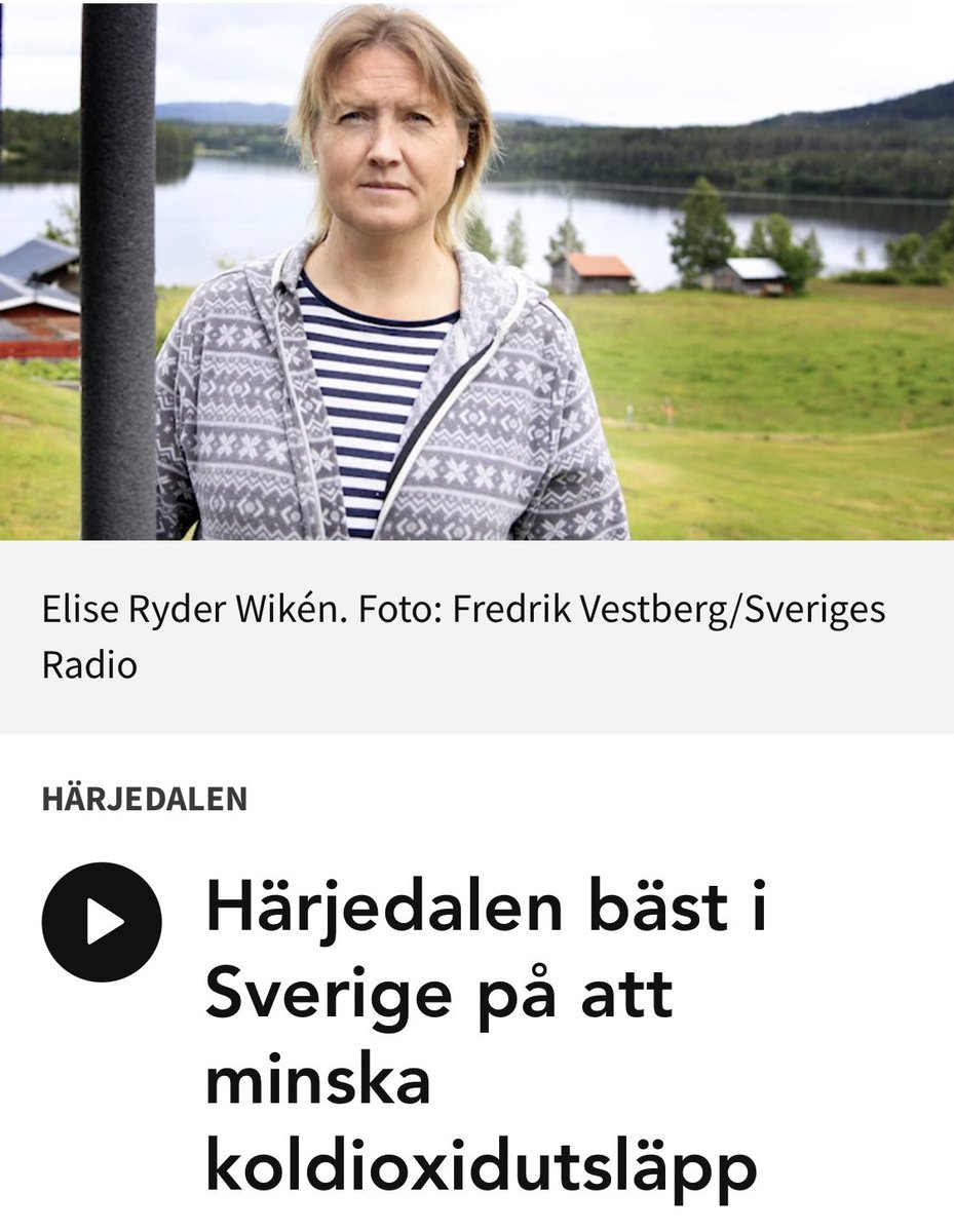 Var i Sverige minskar utsläppen mest? Svar: Härjedalen. Här har koldioxidutsläppen rasat med i genomsnitt 10,1% per år sedan Parisavtalet 2015. (SR P4) sverigesradio.se/artikel/harjed…