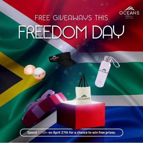 This Freedom Day, spend R350 on the 27th of April and you could snag some free prizes! 🎉

#Giveaway #FreedomDay #OceansMall