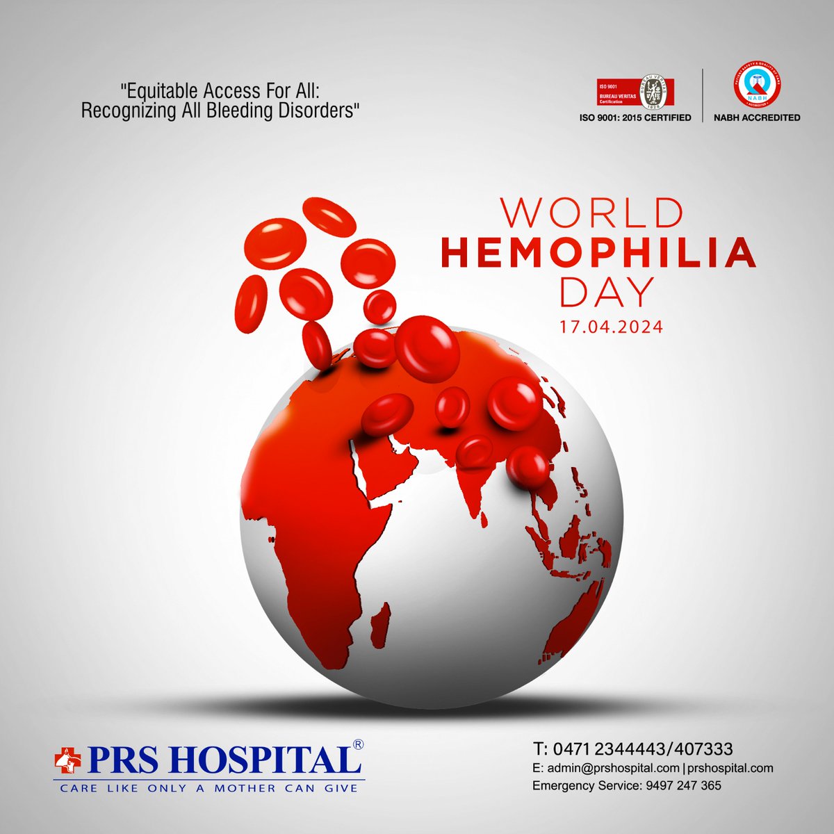 'May this day raise awareness, support, and understanding for those affected by hemophilia.'

#hemophilia #worlshemophiliaday #awareness #prshospital #besthospital #bleedingdisorder