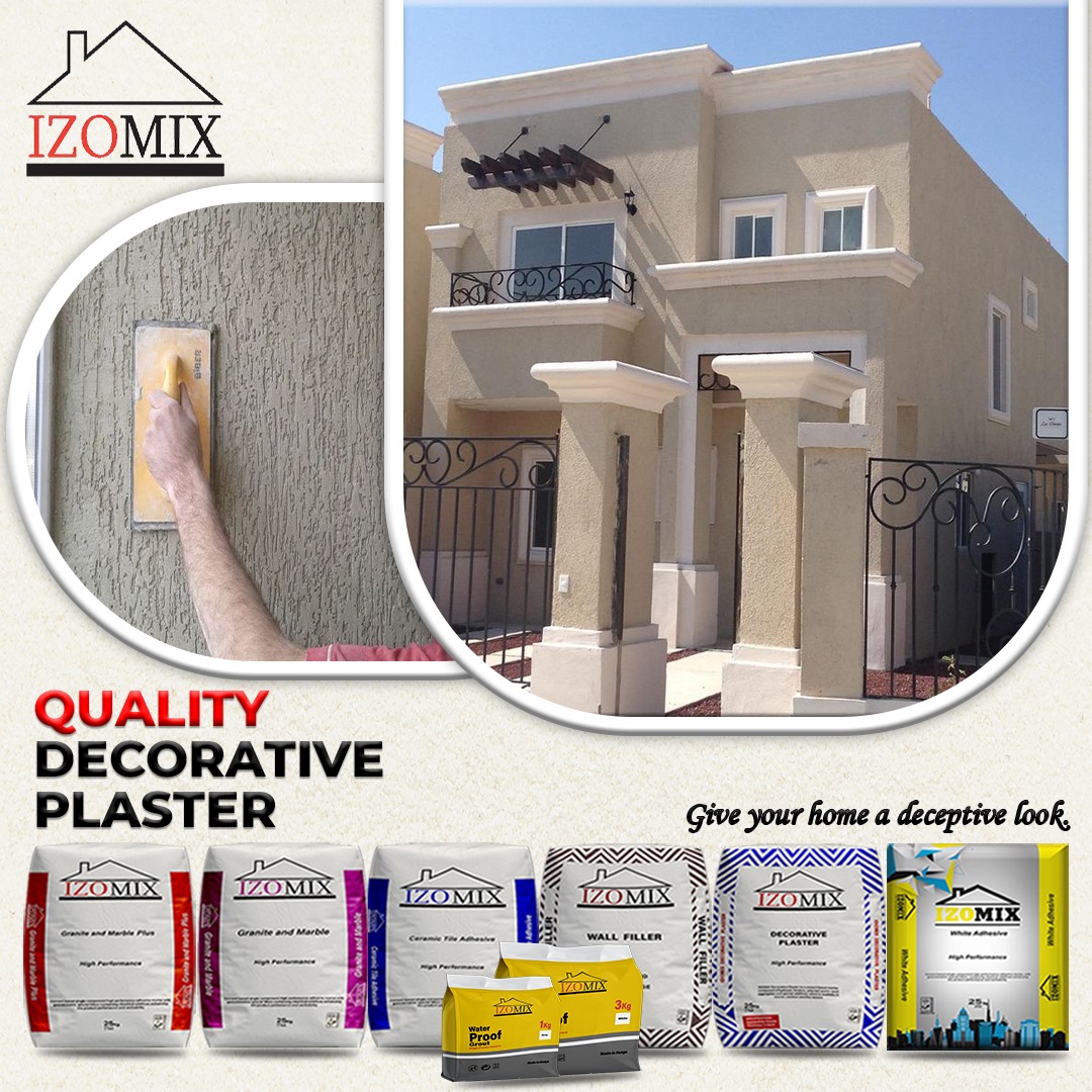 Give your home a deceptive look with Izomix Decorative Plaster.

#quality #qualityproducts #interior #interiordesign #exteriordesign #architecture #architectural #adhesives #manufacturing #hardwarestore #construction #constructionwork #kenya #Nairobi #tiles #wallfiller #grout