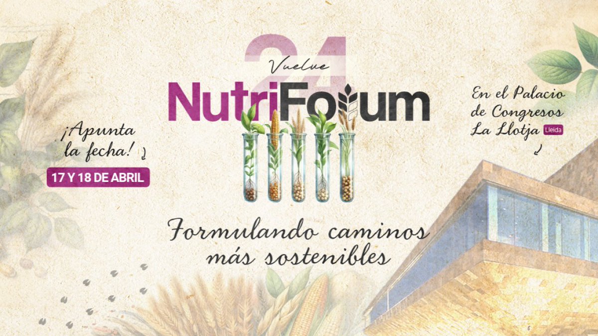 📢 ¡Esta semana participamos en  #nutriForum , el congreso de referencia entre la industria de la alimentación animal que se celebra en Lleida

🐄 ¡Esta feria es una oportunidad perfecta para explorar las últimas novedades y dar a conocer nuestros proyectos como #Feed4change!