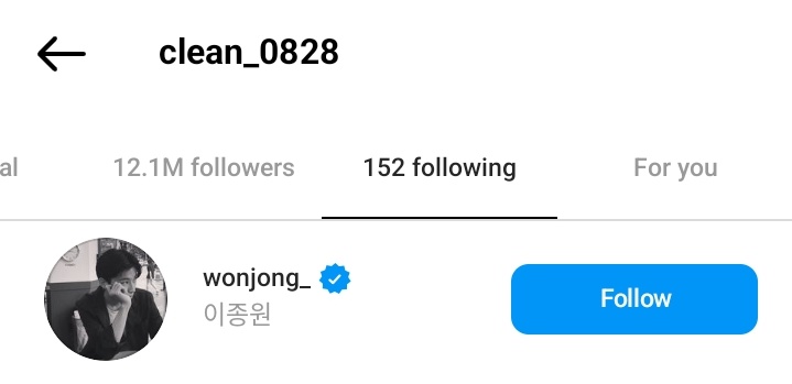 Sejeong is now following Lee Jongwon on Instagram!