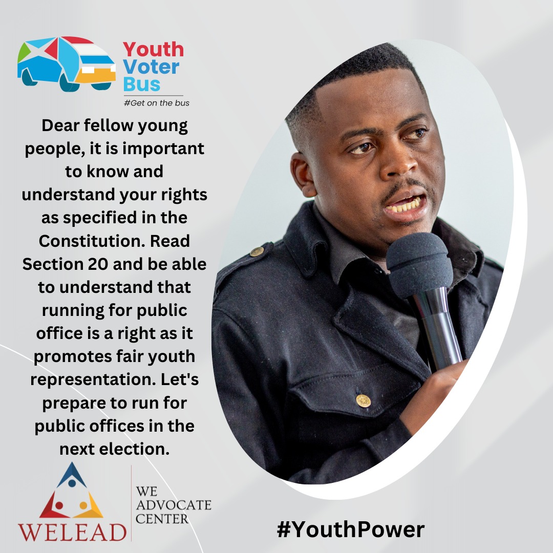 Young people!!, running for a public office is your right! !Let's prepare to run for public offices in the next election.
#YouthReforms
#YouthPower 
#YouthReforms 
@weleadteam