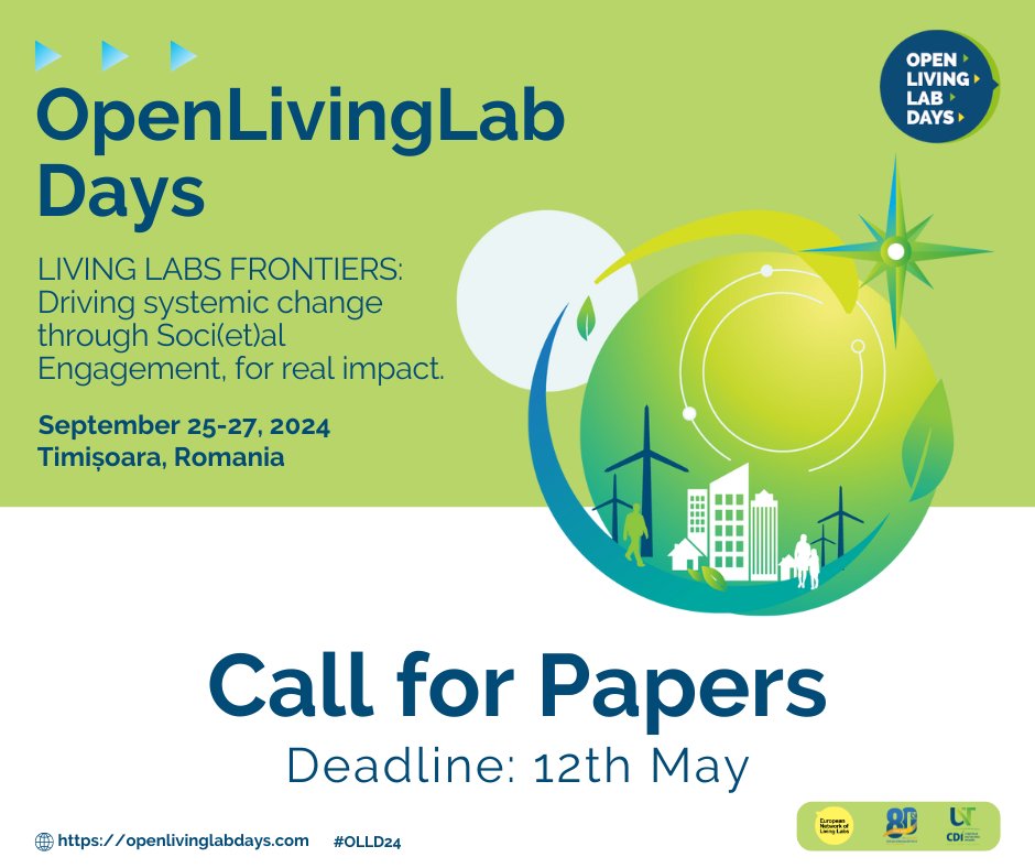 🌟 The #OLLD24 is not only a space for interactive workshops & sessions, but it's also a hub for knowledge exchange on #LivingLabs and their transformative power on society. Submit your paper or proposal for an innovation presentation: bit.ly/3Td7EYx 🚀