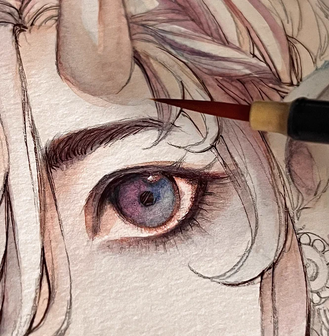 色を入れるの楽しいなぁ眉毛を描くのも楽しかったー!ふさふさ! 