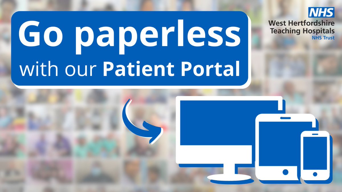 Save the trees! 🌲 Choose to receive all hospital correspondence online with our Patient Portal.
✅ Manage your hospital appointments, view discharge summaries, clinical documents and test results
See westhertshospitals.nhs.uk/patientportal for full info and exceptions.
#watford #hemel #stalbans