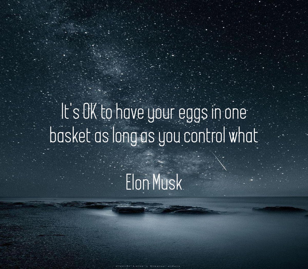 It's OK to have your eggs in one basket as long as you control what happens to that basket.