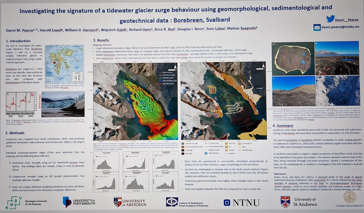 Come and see my #EGU24 poster on paleo-surging X3 106 👋 . Be nice though, im a little delicate this morning 👀