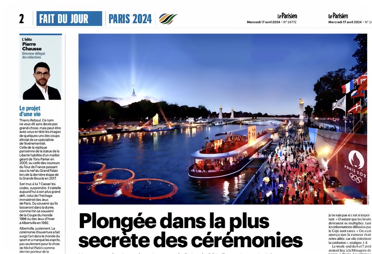 AnttonRouget's tweet photo. Édition spéciale @Paris2024 dans @le_Parisien (groupe @LVMH, sponsor premium des JO) :
8 pages sur les coulisses de l’événement.
Rien sur les conflits d’intérêts du directeur des cérémonies et l’enquête judiciaire en cours.
Tout un article sur les tenues @berluti (groupe @LVMH). https://t.co/lCEZ1F30yR