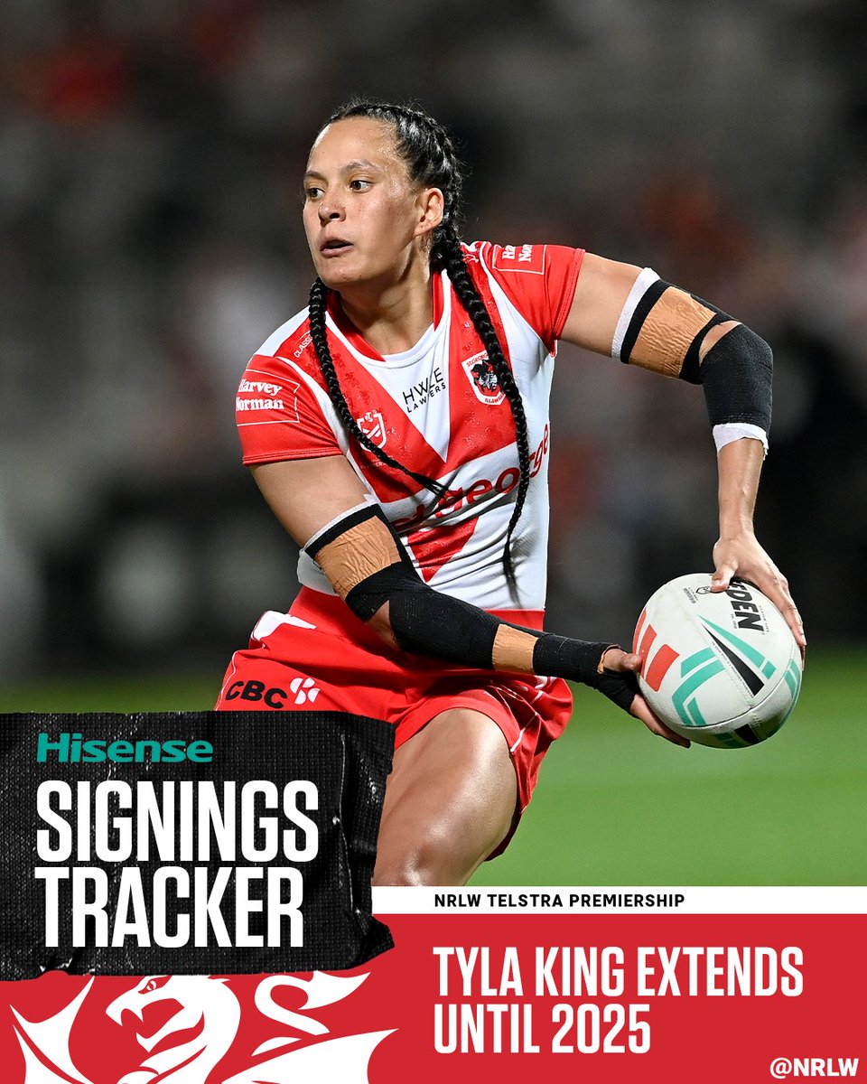The Dragons have locked in Kiwi playmaker Tyla King on a new deal which will see the 29-year-old remain at the club until at least the end of the 2025 season ✒️ Details: spr.ly/6014bDtHO