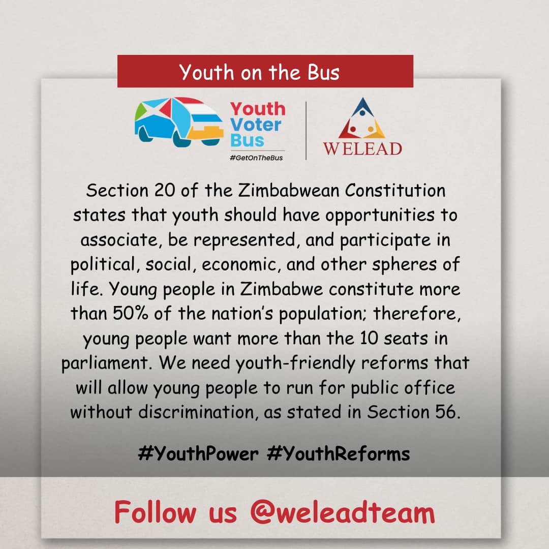 #YouthPower
#YouthReforms
#GetOnTheBus
#NgenaEbhasini
#PindaMuBhazi 
#WeLeadTrust 
#YouthOnTheBus 
@weleadteam @BROT_furdiewelt @SwedeninZW @DiakoniaAfrica