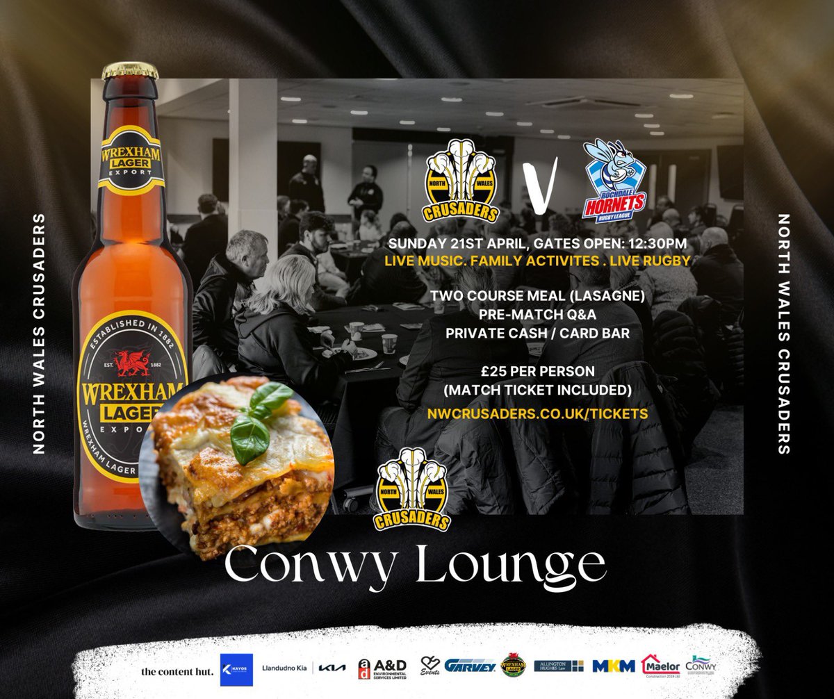 🍽️ Today is your final opportunity to book hospitality for Sunday’s clash against @RochdaleHornets! 

Costing just £2️⃣5️⃣ including your match ticket, there are now very limited places remaining! 

👉 nwcrusaders.co.uk/post/hospitali…

#NWCrusaders #YmaOHyd