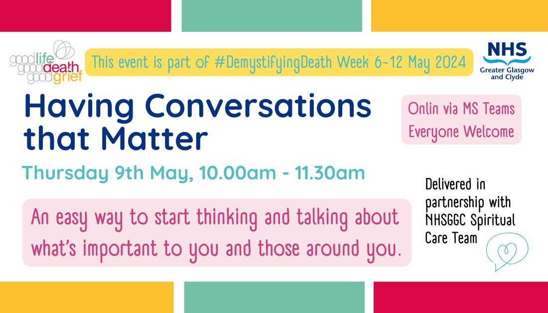 #DemystifyingDeath Giving you confidence to approach important conversations with friends, family and for those supporting others ❤ @EastDunHSCP @GCHSCP @WDCouncil @RenHSCP @InverclydeHSCP @erhscp @nhsggc @LifeDeathGrief @NHSGGCCarers Book direct 👉 buff.ly/3VOqAjg