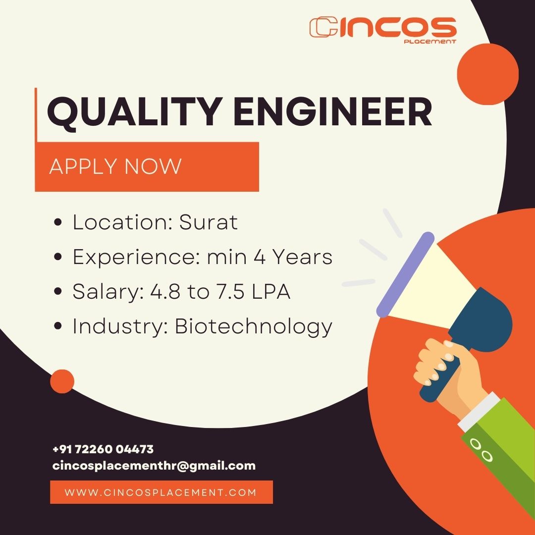 Seeking a Quality Engineer to ensure excellence with the Best Staffing Services Company in Surat.

Contact Us
Phone: +91 72260 04473 

#QualityEngineer #SuratJobs #QualityControl #JobSeekers #BestRecruitmentConsultancyInSurat #BestRecruitmentAgencyInSura