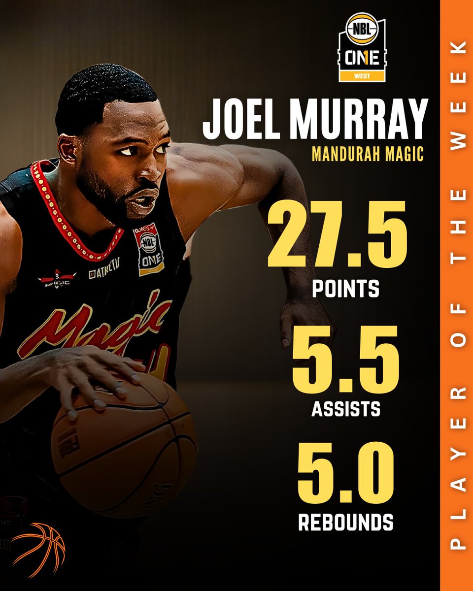 🏀🌟 Congratulations to Joel Murray on being named the NBL1 West Player of the Week! 👟

Keep shining on the court! 👏

#NBL1 #PlayerOfTheWeek #PlayerOfTheGame #playersoftheweek #NBL1East #NBL1South #NBL1North #NBL1Central #NBL1West #BasketballExcellence #round #BasketballStars