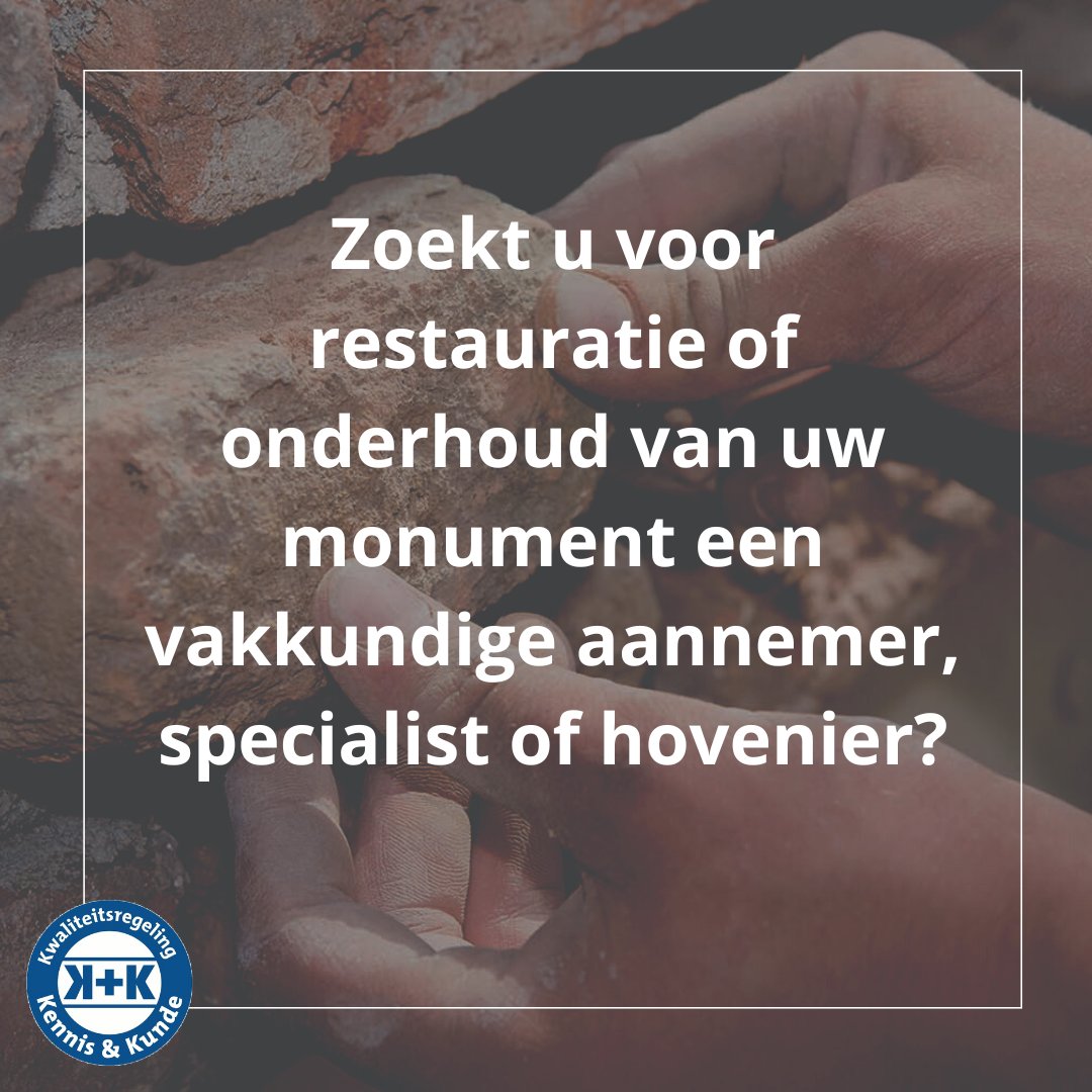 Register_KK's tweet photo. Gekwalificeerde bedrijven voor restauratie en onderhoud kunt u vinden in het Register K+K. Met jaarlijkse herbeoordelingen houden we deze lijst up-to-date. Daarbij is veel aandacht voor het bijhouden van kennis en kunde door opleiding en bijscholing. 👉 https://t.co/ZxWc169e2b https://t.co/d4amZNAD4t