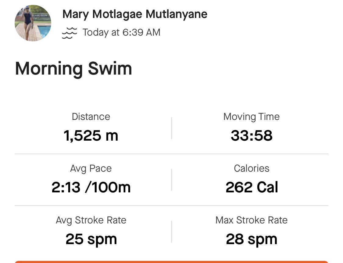 Wednesday taper swim 🏊🏽‍♀️ 

#FetchYourBody2024 
#RunningWithTumiSole 
#RunningWithSoleAC