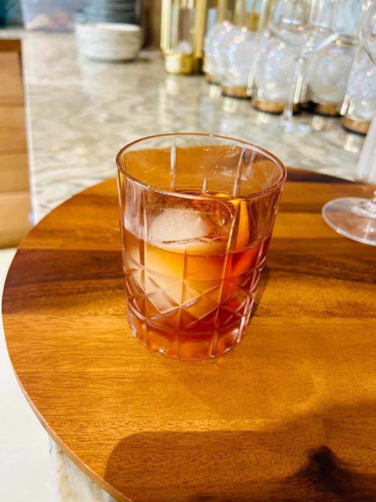 An Old Fashion Cocktail expertly prepared with Jack Daniels, angostura, sugar crystals and ice to open up a world of possibility at Cultura Mombasa 🍽️✨🍷! #Reservation required on +254 711 118 112 #FineDining #Culinarydelight #foodiehaven #eatingout #mombasarestaurant