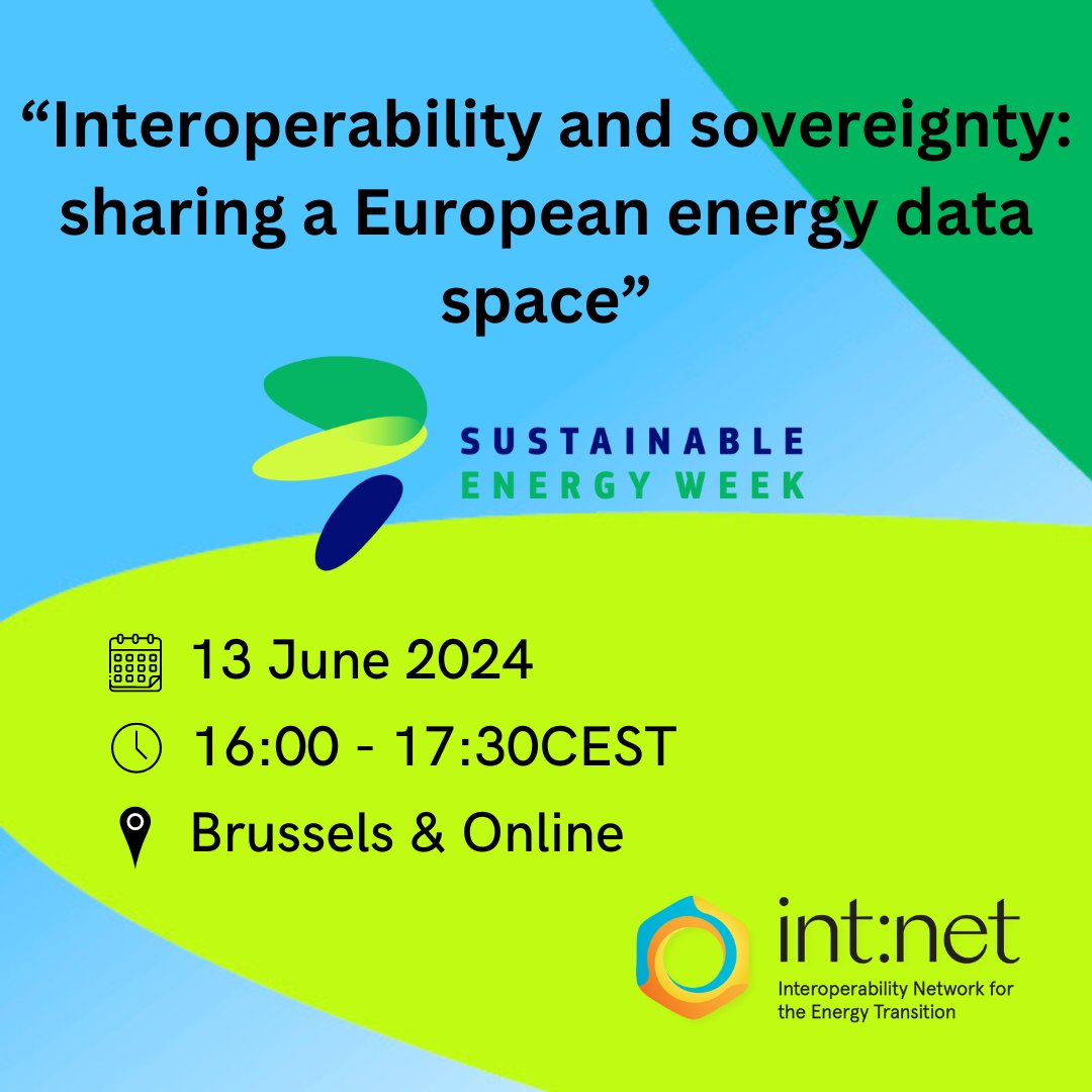 Join us for our slot at the Policy Conference of #EUSEW2024: 'Interoperability and sovereignty: sharing a European energy data space'. Secure your spot for our slot on June 13: lnkd.in/gAKpbTFk Synergies, @eddie_energy, @DATACELLAR_EU , @Enershare_eu & @Omega_X_EU