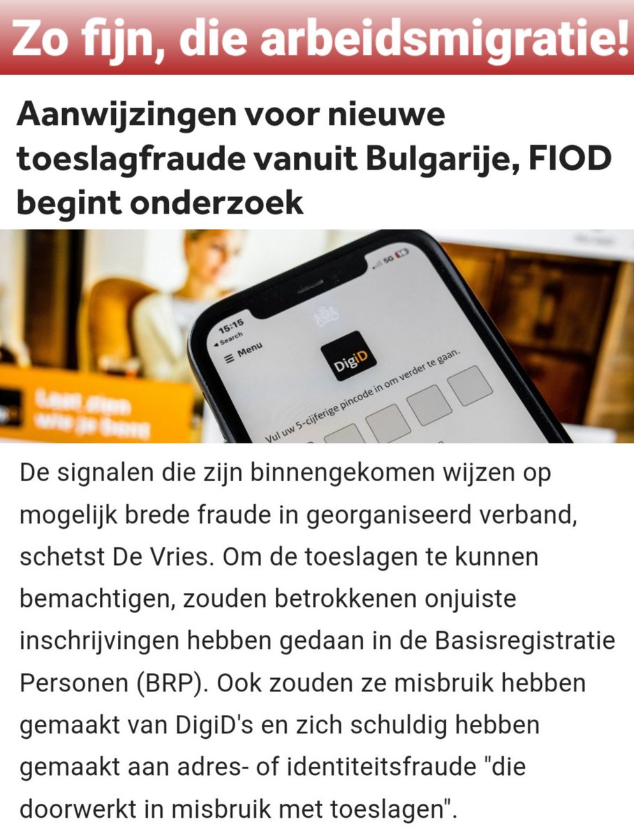 De linkse kerk wil ons iedere dag doen geloven dat we niet zonder #arbeidsmigratie kunnen. Echter, de fraudegevoeligheid van ons systeem, is met deze hernieuwde #Bulgarenfraude weer genadeloos blootgelegd! NL 'gekke Henkie' #EU