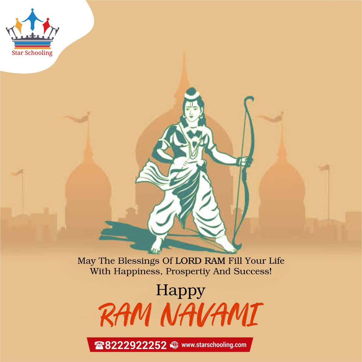 Happy Ram Navmi! 🌟

𝕾𝖙𝖆𝖗 𝕾𝖈𝖍𝖔𝖔𝖑𝖎𝖓𝖌 wishes you a delightful and divine Ram Navmi! May Lord Rama's wisdom and strength guide you towards excellence and success. 🏹✨

May this special day be filled with joy, peace, and prosperity for you and your loved ones. 🙏🎉