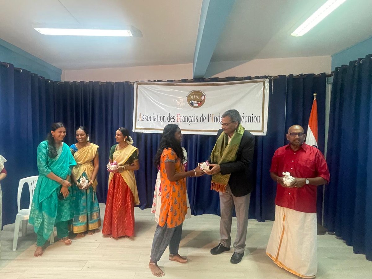 Consul General, Mr. Bhupendra Singh along with his spouse attended the Tamil New Year celebration organized by Association des Francais de l'Inde a la Reunion.