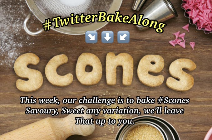 Last day to enter. Entries need to be in by 12pm. This week’s #TwitterBakeAlong challenge, is to bake #Scones Savoury or Sweet, the choice is yours. @Rob_C_Allen @thebakingnanna1