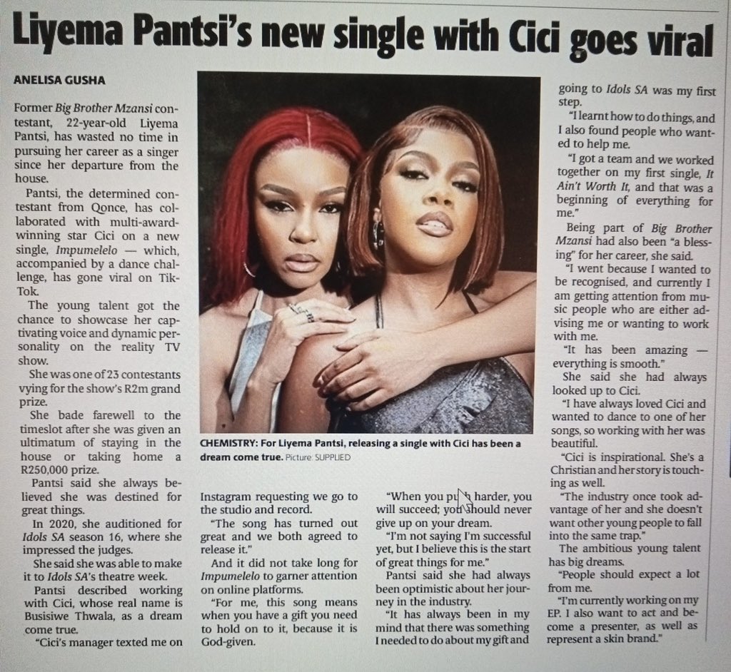 Thank you for the write up @dispatch_dd #Impumelelo LINK ON BIO #Cici #LiemaPantsi