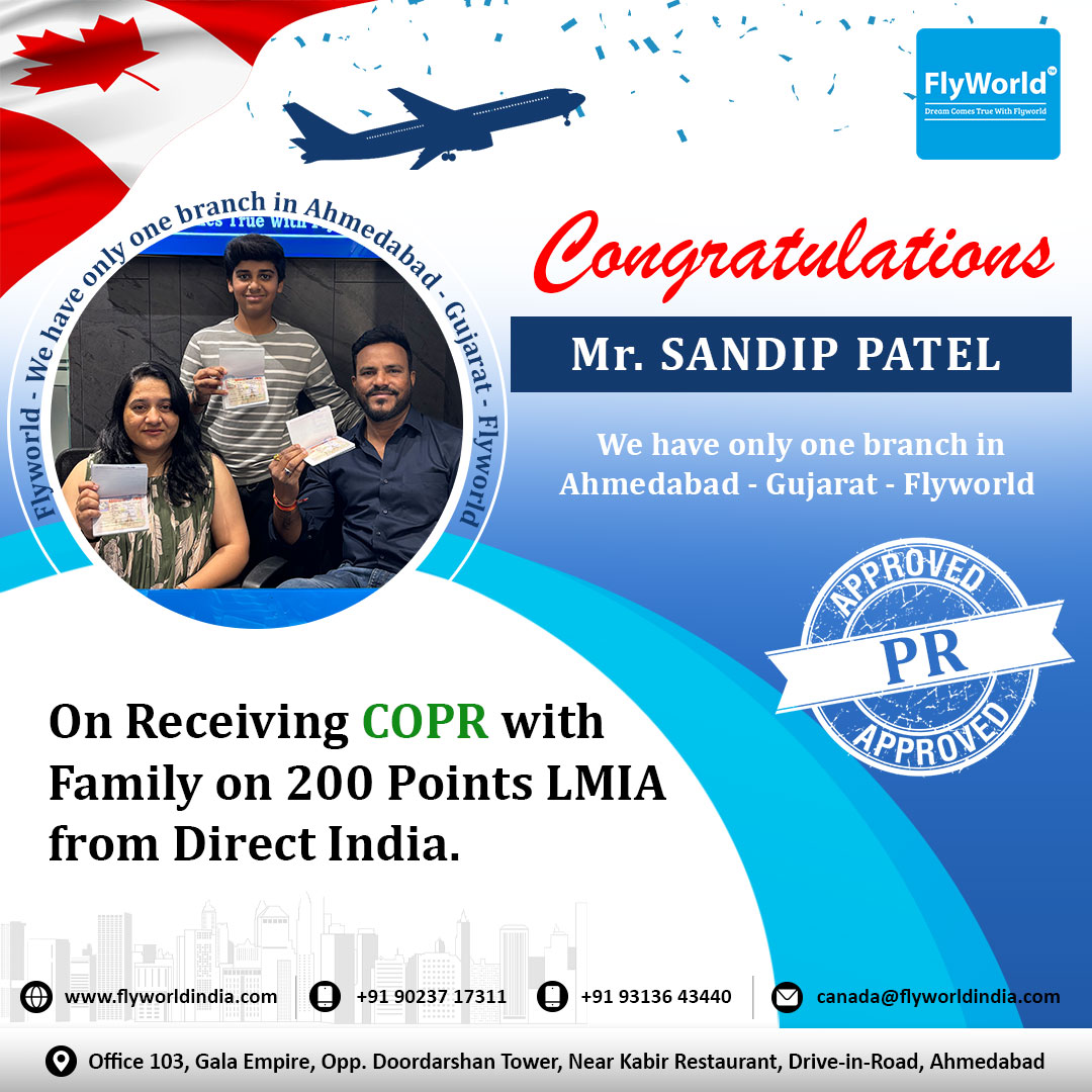 📷 Cheers to Sandeep Patel & family on securing their COPR with 200 points LMIA from India! 📷 Wishing you endless joy and success on your Canadian journey 📷 #DreamsComeTrue #happyclient #SatisfiedCustomer #ClientSatisfaction 

Form More Info : tinyurl.com/5n7rz2rc
