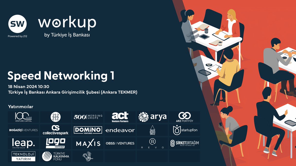 startups_watch's tweet photo. Yarın girişimcilik dünyasının önde gelen yatırımcıları ile Türkiye İş Bankası Ankara Girişimcilik Şubesinde buluşuyoruz!
#speednetwork #venturecapital #startup https://t.co/pbVvIDCMR9