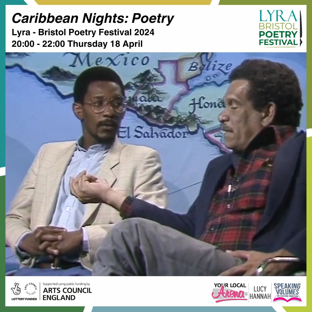 TOMORROW NIGHT! BBC Arena film Caribbean Nights: Poetry at @LyraFest + panel ft Rishi Dastidar, Anthony Joseph, Madhu Krishnan, Louisa Adjoa Parker + poetry by Helen Thomas! 🎟️BOOK NOW! bit.ly/ylacnp @adjoseph @BetaRish @LouisaAdjoa @ProfMadhuK #YourLocalArena #LyraFest