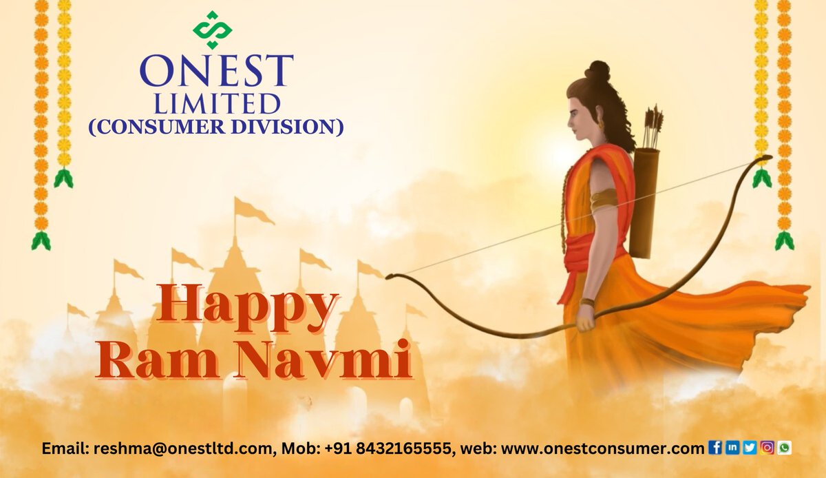 Onest_OCL's tweet photo. May Lord Ram shower his blessings on you and your family and fill your home with health, happiness and prosperity. Happy Ram Navami!

#onestlimited #onest #onestconsumer #consumer #ramnavami #ram #happyramnavami #fmcg #exporter https://t.co/kdAQb9d1OW