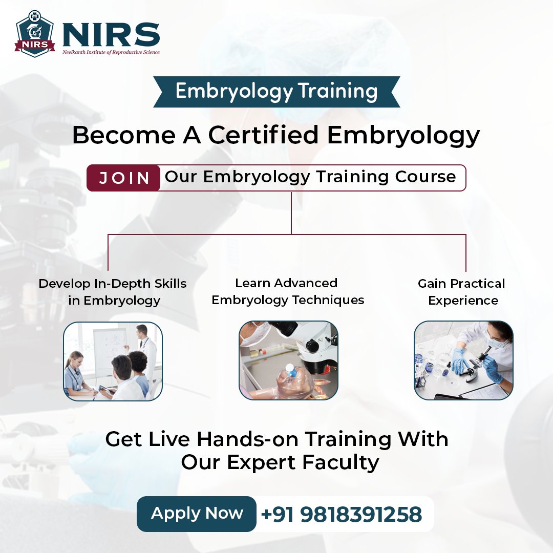 NirsAcademy's tweet photo. Become a Certified Embryology Specialist By Joining Our Embryology Course at NIRS and Excel in the field of Medical Field
.
.
.
.
.
#NIRS #nirsacademy #gurgaon #embryologycourse #embryologycoursegurgaon     #embryologytrainingcourse #embryologyprogram #course #training https://t.co/s4Ab9gSms0