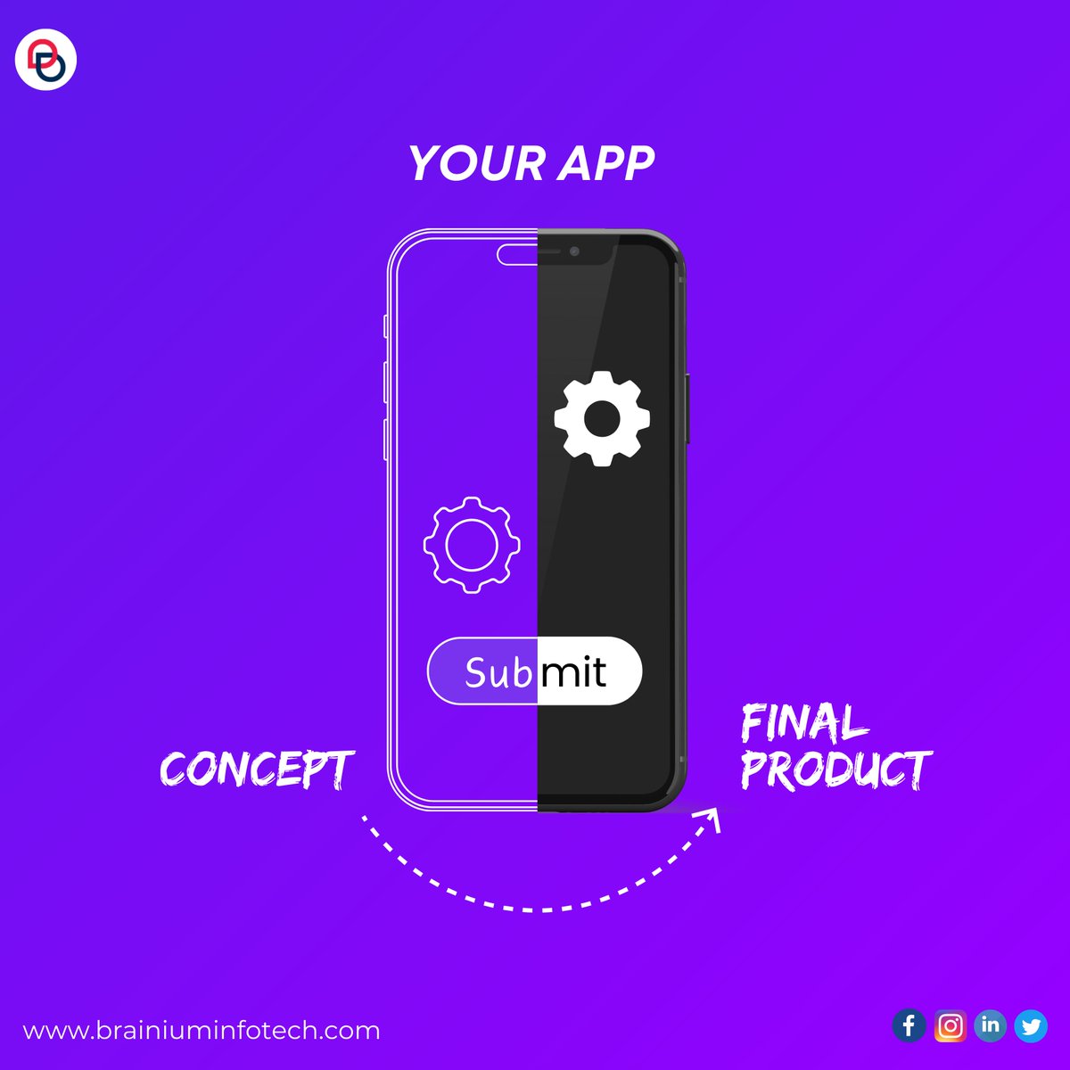 Have a brilliant app idea? Brainium can help you stand out in the digital marketplace. From concept to final product, we turn your vision into reality. Kickstart your #appdevelopment journey with us! Contact us today! #BusinessGrowth #ideateimplementsucceed