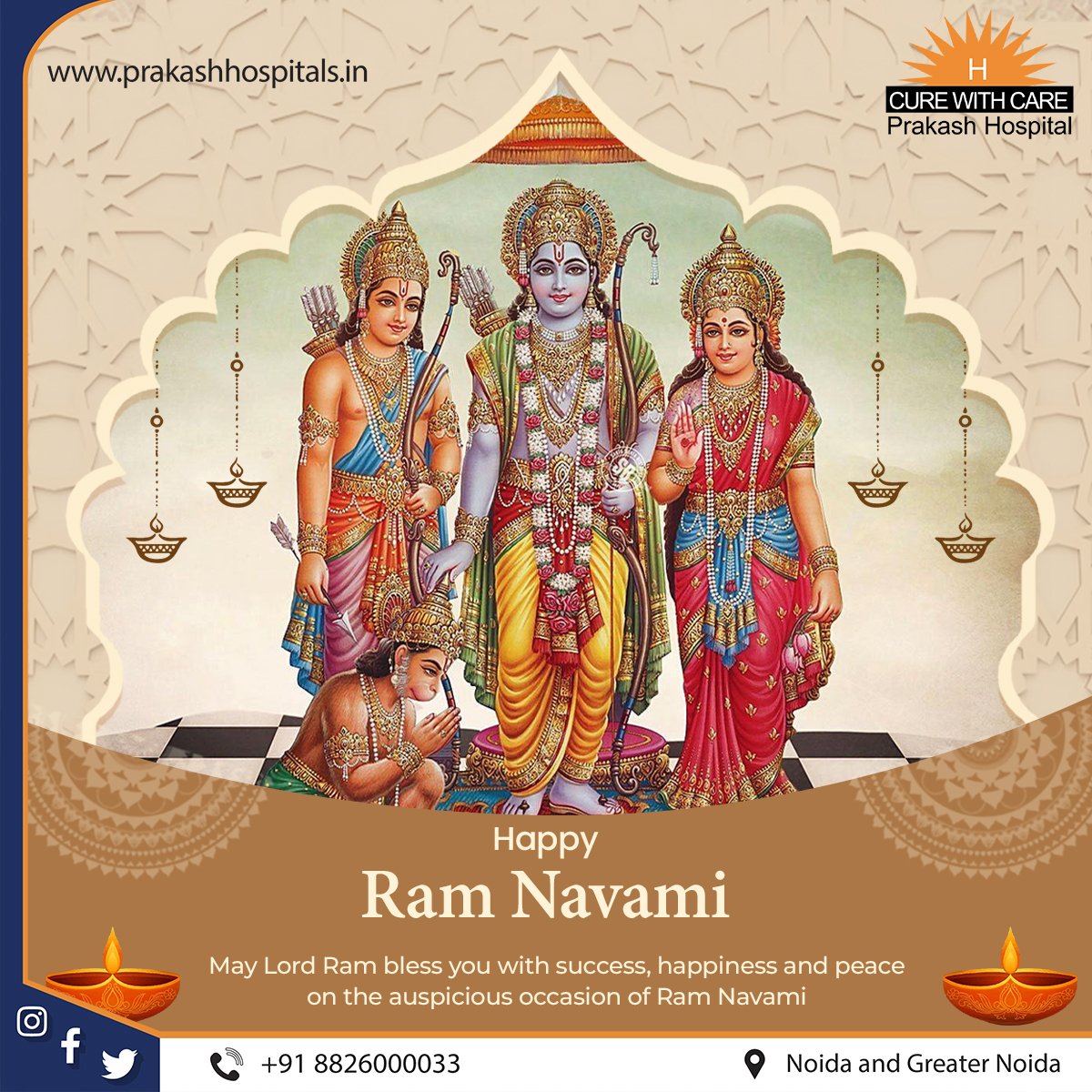 Best wishes to you and your family this Ram Navami.

#ramnavami2024 #ramnavami #PrakashHospitals #PrakashHospitalNoida #PrakashHospitalGreaterNoida #HospitalsinNoida #HospitalsinGreaterNoida #surgery #doctor #medicine #surgeon #medical #health #hospital #ambulanceservice