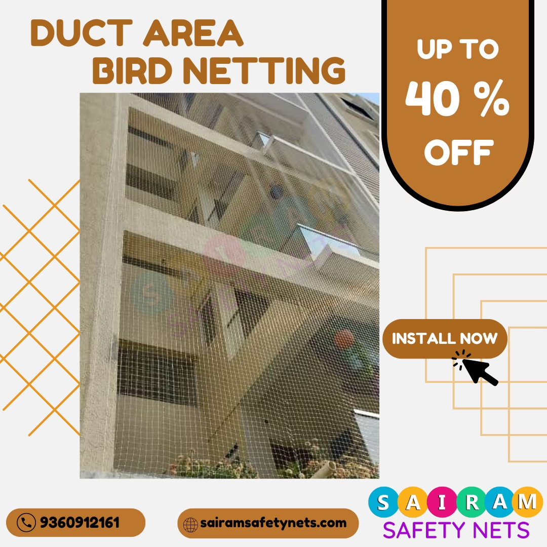 sairamnets's tweet image. Keep birds out of your duct areas with Sai Ram Safety Net's reliable Bird Netting solutions!
Visit: sairamsafetynets.com/bird-nets.php or Call: 9360912161
#birdnets #birdcontrolnets #birdnetinstallation #birdpreventionnets #birdnetforwindows #birdnetfixing #antibirdnets #howtogetridofbirds
