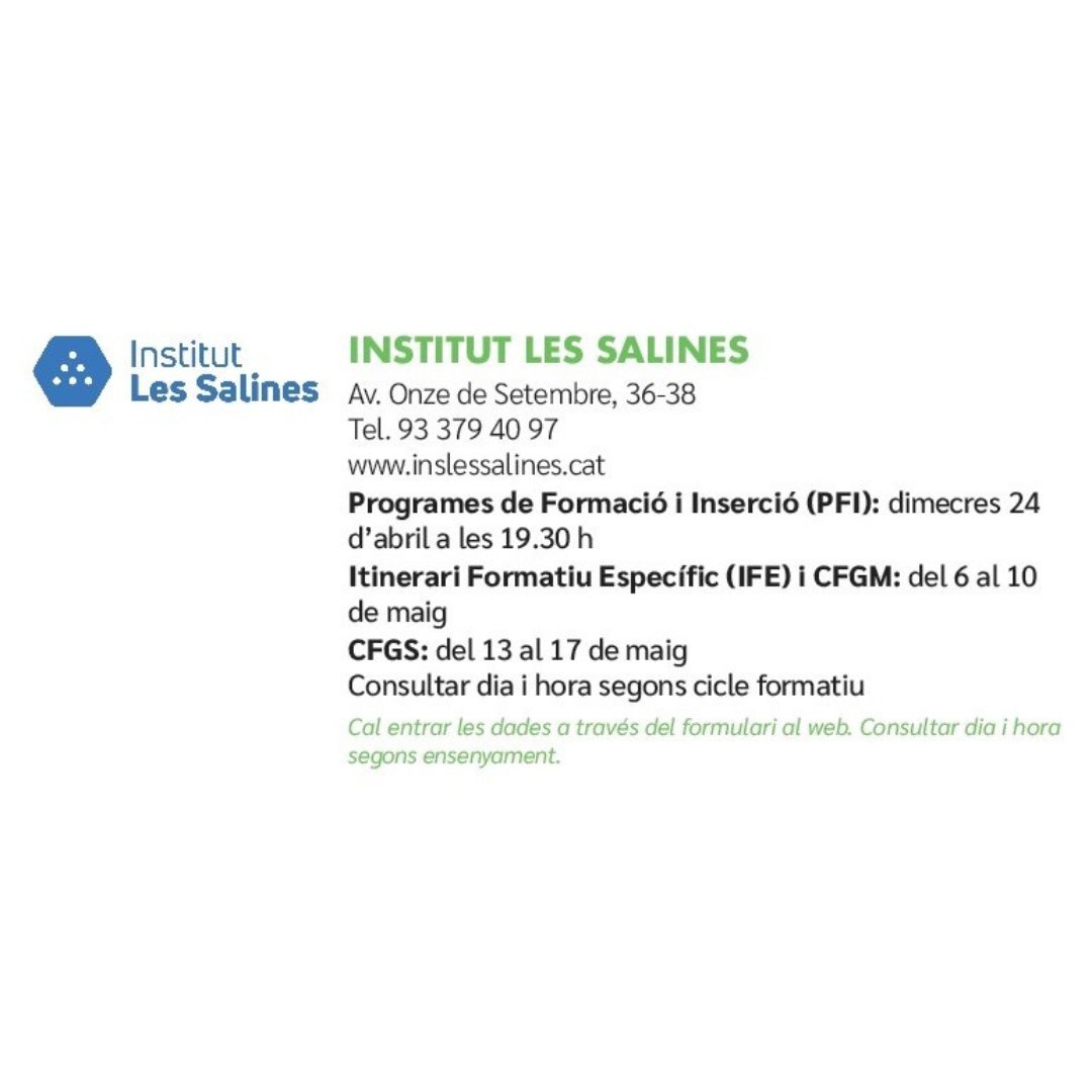 ElPratEducacio's tweet photo. 📢 Atenció! La setmana vinent arrenquen les jornades de portes obertes als dos instituts d'FP de la ciutat!
✍ Anota els detalls!
Més info 👉https://t.co/TDxNZYbslg 

#elprateduca https://t.co/M7mnj0B3wJ