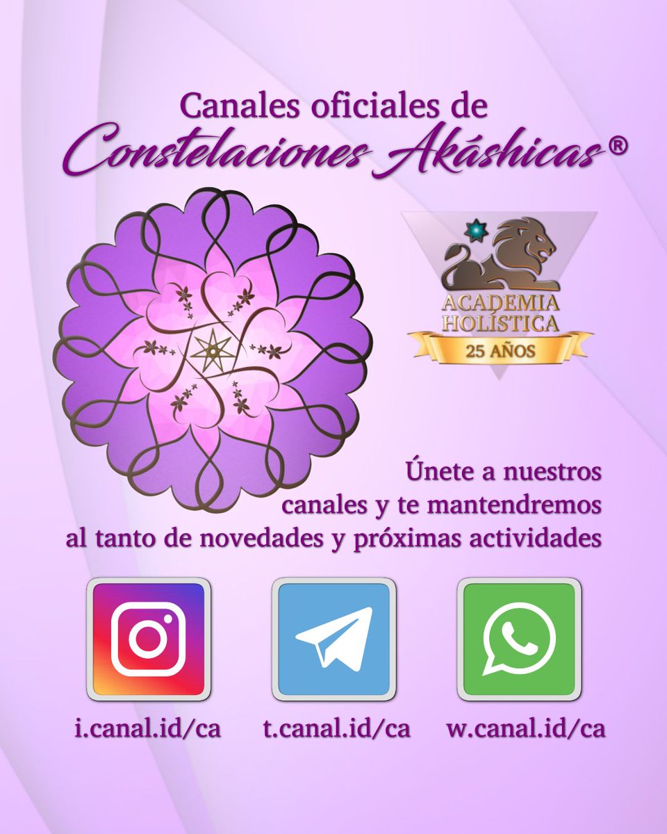 consteladores's tweet photo. Canales oficiales de Constelaciones Akáshicas®
Instagram 👉 https://t.co/IifkI2l6la
Telegram 👉 https://t.co/0uOiItMjMO
WhatsApp 👉 https://t.co/rIfX5jOaG0

#ConstelacionesFamiliares #ConstelacionesAkashicas #RegistrosAkashicos #AcademiaHolistica https://t.co/q4kUQ2pthZ
