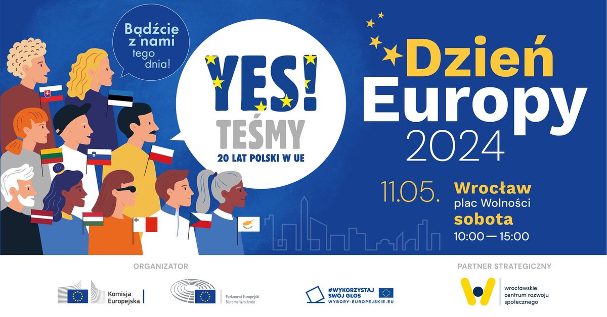 🇪🇺 🇪🇺🇪🇺 11 maja zapraszamy na obchody Dnia Europy we 📍Wrocławiu! Wydarzenie organizujemy z Regionalnym Przedstawicielstwem Komisji Europejskiej i Biurem Parlamentu Europejskiego we Wrocławiu i @Europarl_PL 🇪🇺🇪🇺🇪🇺 Dzień Europy świętujemy także w 📍Warszawie 1 maja.