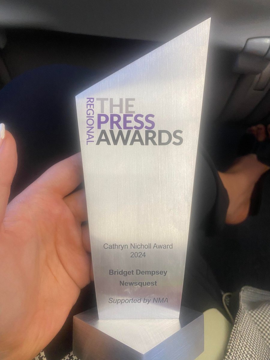 A really amazing day yesterday @RegPressAwards. So honoured to be in a room with so many amazing journalists and even better to win, absolutely delighted